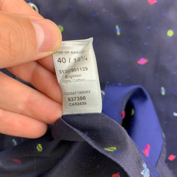 Men's Navy Blue Patterned Shirt - Picture 8 of 9